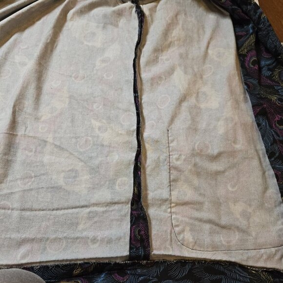 Vintage Y2K Peacock Feather Shoulder Pads Blazer Large Pink Yellow Blue Custom - Picture 7 of 9